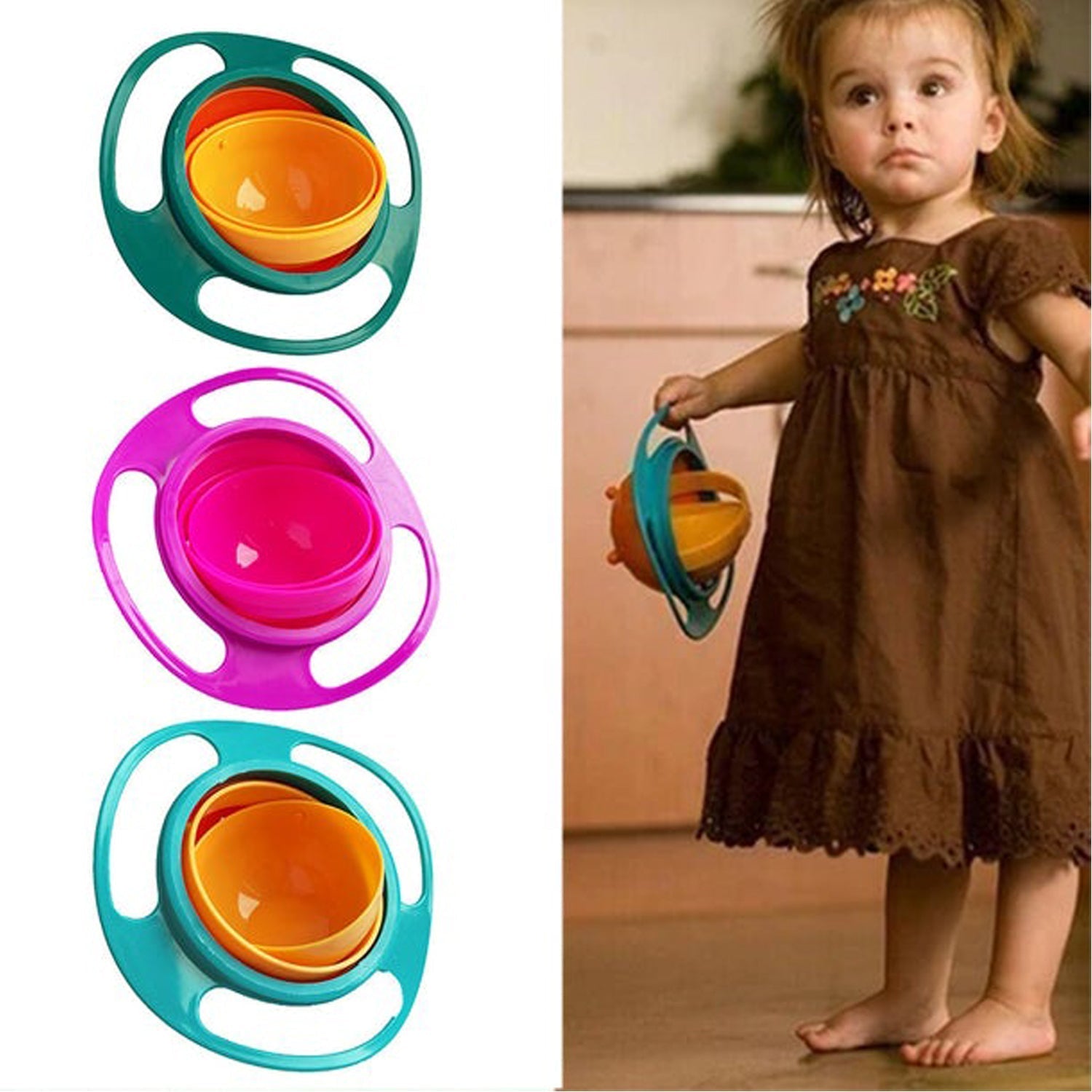 Durable rotating bowl designed for toddlers, helping to keep mealtimes tidy. Durable rotating bowl designed for toddlers, helping to keep mealtimes tidy.